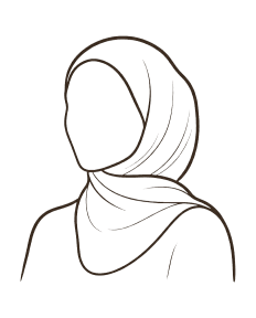 Line illustration of a woman wearing a hijab